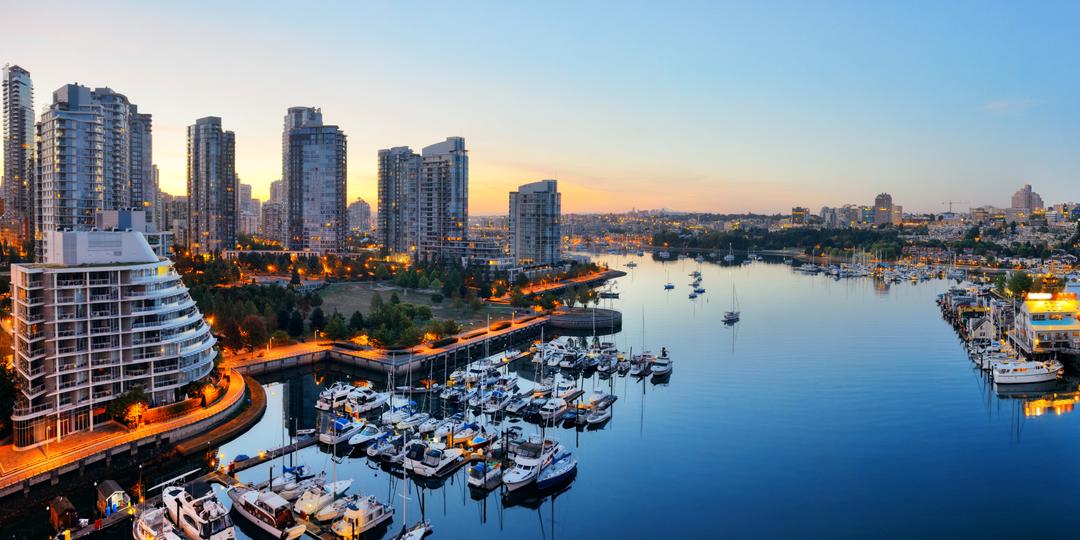 Toronto city skyline during sunset