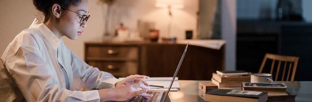 woman using laptop