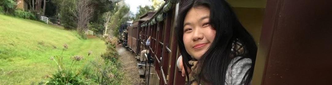 Ji Kee on a train - reversed and cropped