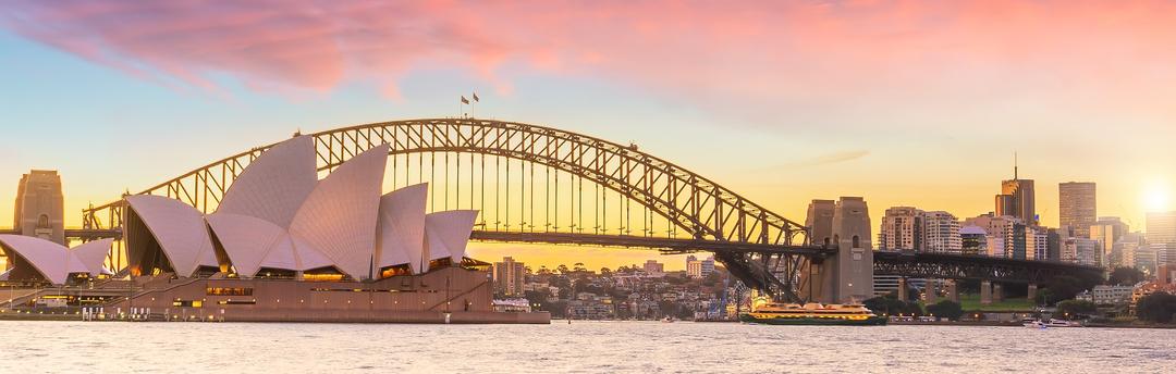 A wide landscape image of Australia's Lotus temple
