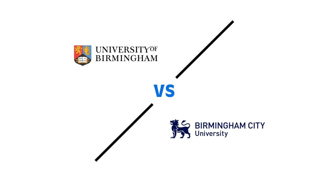 University of Birmingham Vs Birmingham City University logos in white background