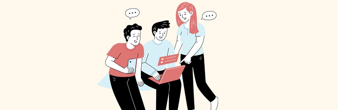 Doodle of three friends