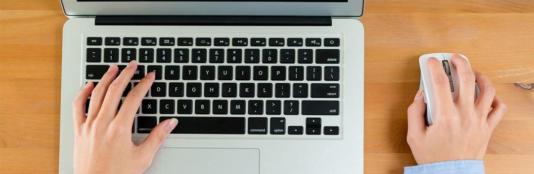 A student working in laptop
