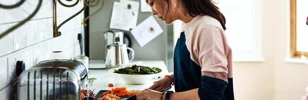 A woman cooking