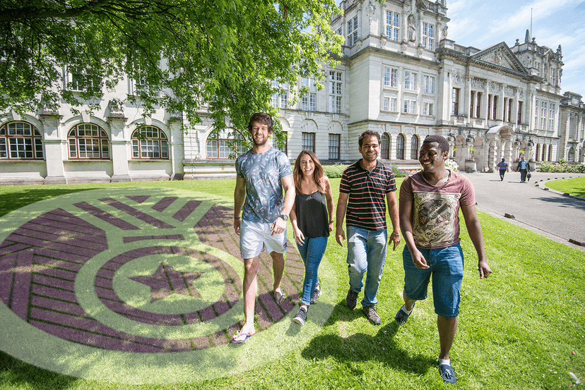 living in cardiff, guide to live in cardiff, Cardiff university campus with students walking